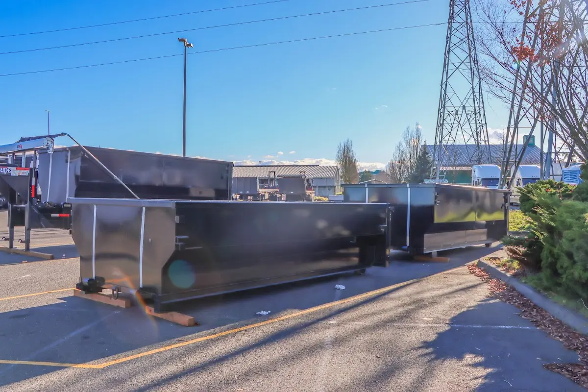 Roll-off dumpster ready for waste disposal at job site for 2 Yard Dumpster Rental in Herrin